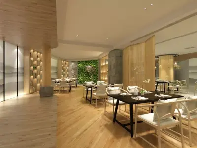 Restaurant - Dining Hall 3D model