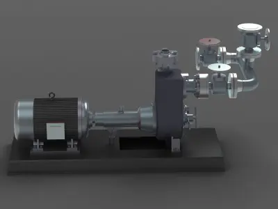 pump pumping centrifugal power fluid water engine 3D model