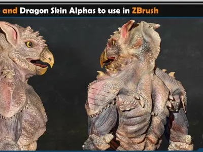 40 Reptile and Dragon Skin Brushes  Vol 01 3D model