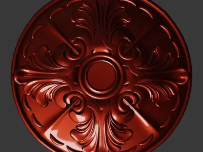 Circle Wooden Middle Ornament  3D print model