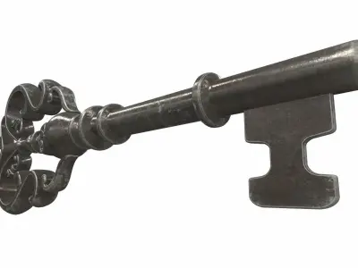 Skeleton ornamental key 2 3D model