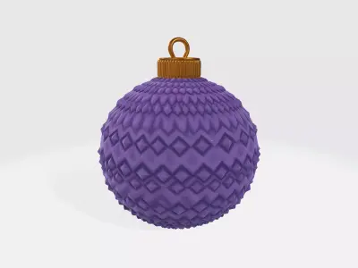 Purple Christmas Ornament Unique Holiday Bauble 3D print model