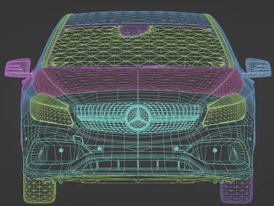 Mercedes A200 Low-poly 3D model