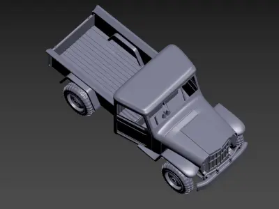 truck jeep Low-poly 3D model