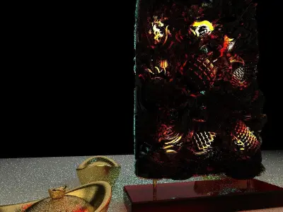 Chinese Dragon Phoenix carving pattern 3D model