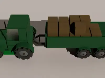 Low Poly Truck Low-poly 3D model
