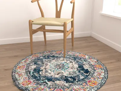 Round Rug Set 209 3D model
