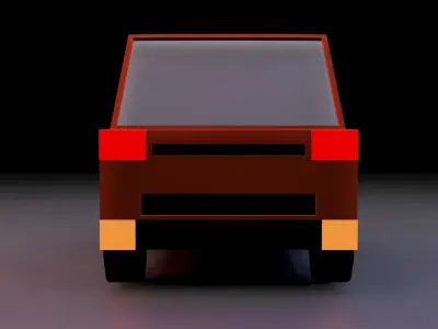 low poly car orange Low-poly 3D model