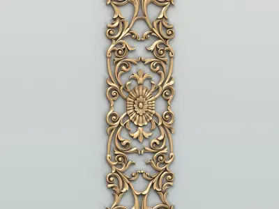 Carved decor vertical 014 3D model