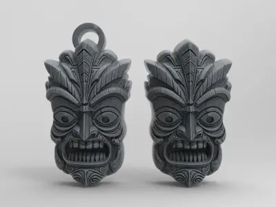 wall tiki decor 3  3D print model