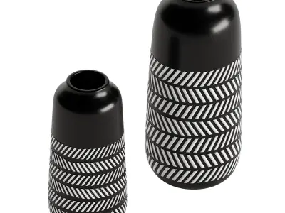 TERESA Black and White Vase Collection 3D model