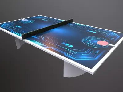 Futuristic Ping Pong Table Low-poly 3D model