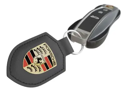 Car Key Porsche with a keychain Low-poly 3D model