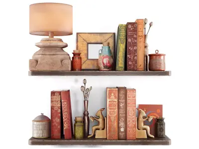 Decorative set with books 3D model