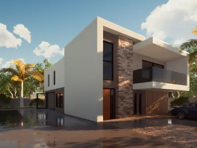 Modern House Design Revit and Twinmotion 3D model