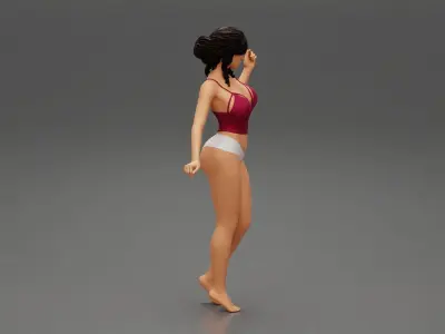 Beautiful and seductive woman wearing shade lingerie 3D print model