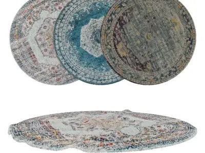 Round Rug Set 86 3D model