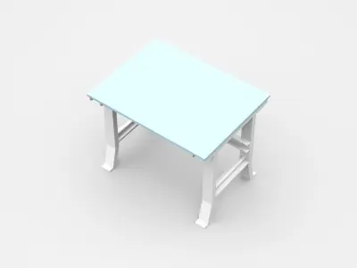 Small Industrial Working Table 3D model