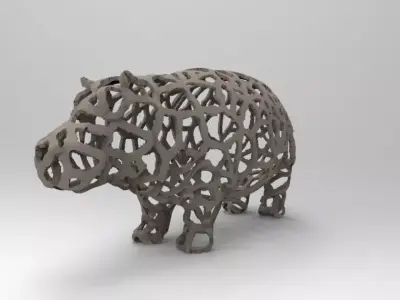 Hippo Voronoi  3D print model