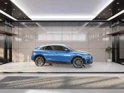 Audi Q3 Modern Showroom - Hipoly 3D Model - blender - fbx - obj 3D model