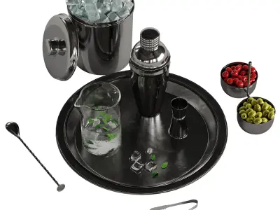 Cocktail decor set 2 3D model