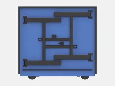 Indoor Table Tennis Table ITTF Folded 3D model