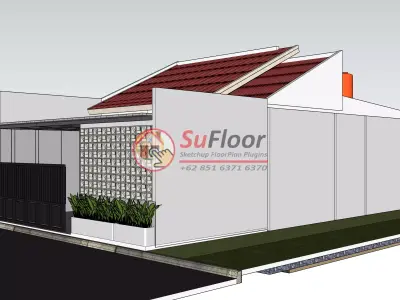 House 8x13m code 632 - Sketchup 3D model 3D model 3D model