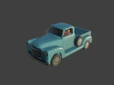 chevrolet 1947 truck Low-poly 3D model