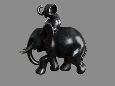 Baby Elephant Decoration Figurine 3D model