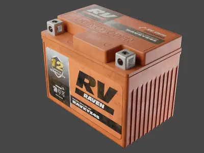 Motorcycle Battery Dust Low-poly 3D model