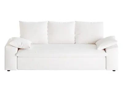 WHITE PERFORMANCE LINEN SLEEPER SOFA 3D model