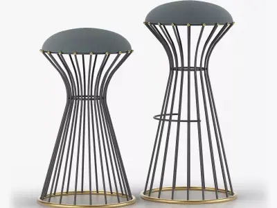 Adelphi Bar Counter Stool 3D model