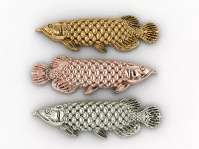 arowana fish relief 3D print model