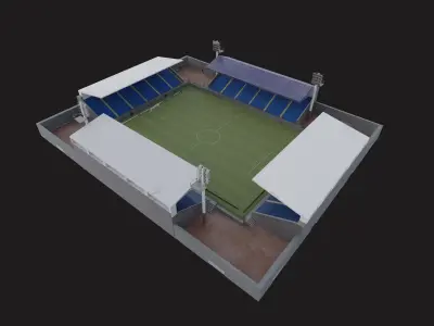 Traditional stadium- Soccer Low-poly 3D model