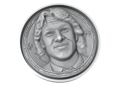 Ruud Gullit Footballer Medallion 3D print model