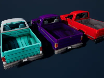 Pickup Truck Stylized Vehicle Low-poly 3D model