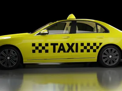 Mercedes Class E Taxi Low-poly 3D model