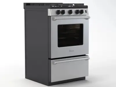 24-inch Freestanding Gas Range with Sealed Burners WFG500M4HS 3D model