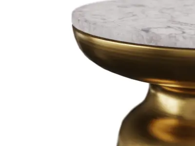 Coffee Table Brass Marble 3D model