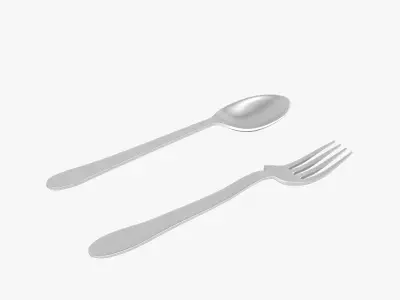 Fork and Spoon 3D model