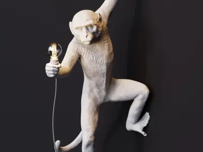 The Monkey Lamp Hanging Left Version  Low and High poly Low-poly 3D model