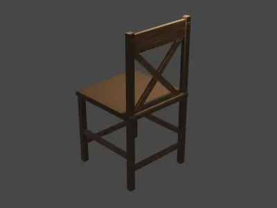 Simple Chair Low-poly 3D model