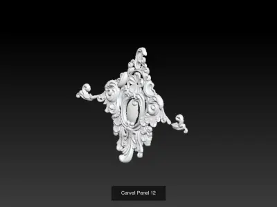 Lot of 12 Carved panels 3D Model Collection