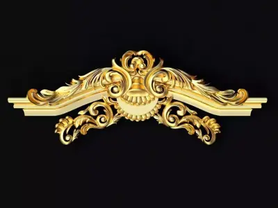 Central decor ornament for furniture 3D model 848