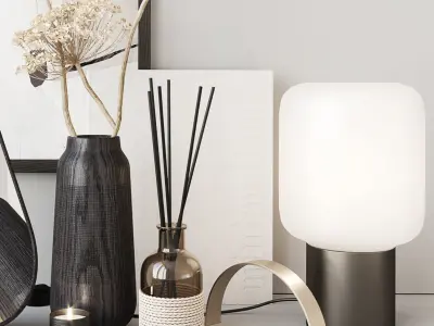 Decor set with heracleum 3D model