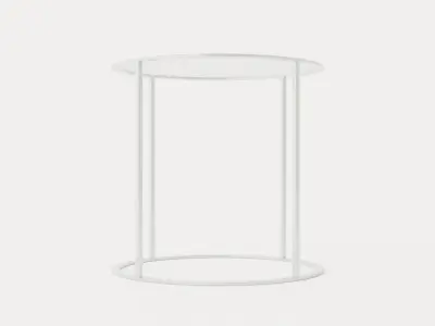 Drum Table - Chrome Low-poly 3D model