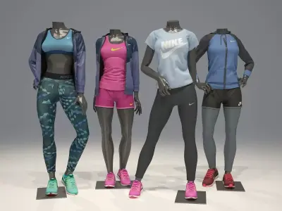 Woman mannequin Nike pack 2 3D model