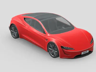 Tesla Roadster Low-poly 3D model
