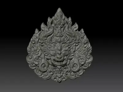 Thai Ornament Decor Bas Relied 04 - 231005 3D print model
