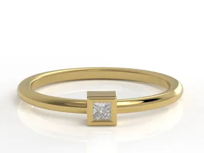 Princess bezel ring 3D print model